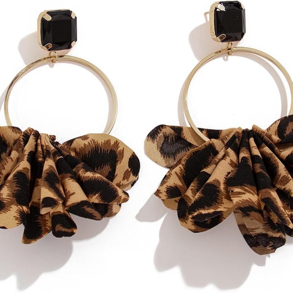 Chunky Leopard Dangle Drop Earrings For Women Sta… - image 7